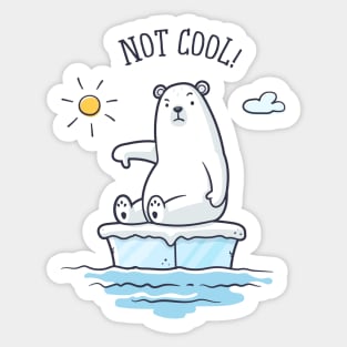 Polar Bear - Global Warming is not Cool! Sticker